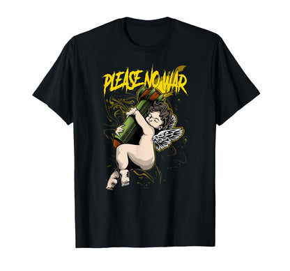 Please No War Angel Aesthetic Edgy T-Shirt - Custom Art Print Unisex - T-Shirt, Sweatshirt, Hoodie