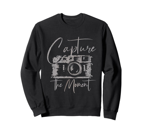 Capture Moment Photography Camera Sweatshirt - Graphic Print for Adults - T-Shirt, Sweatshirt, Hoodie