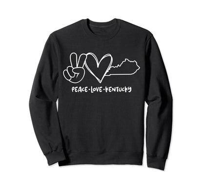 Peace Love Kentucky Ky Kentucky Sweatshirt - Custom Art Print Men Women - T-Shirt, Sweatshirt, Hoodie