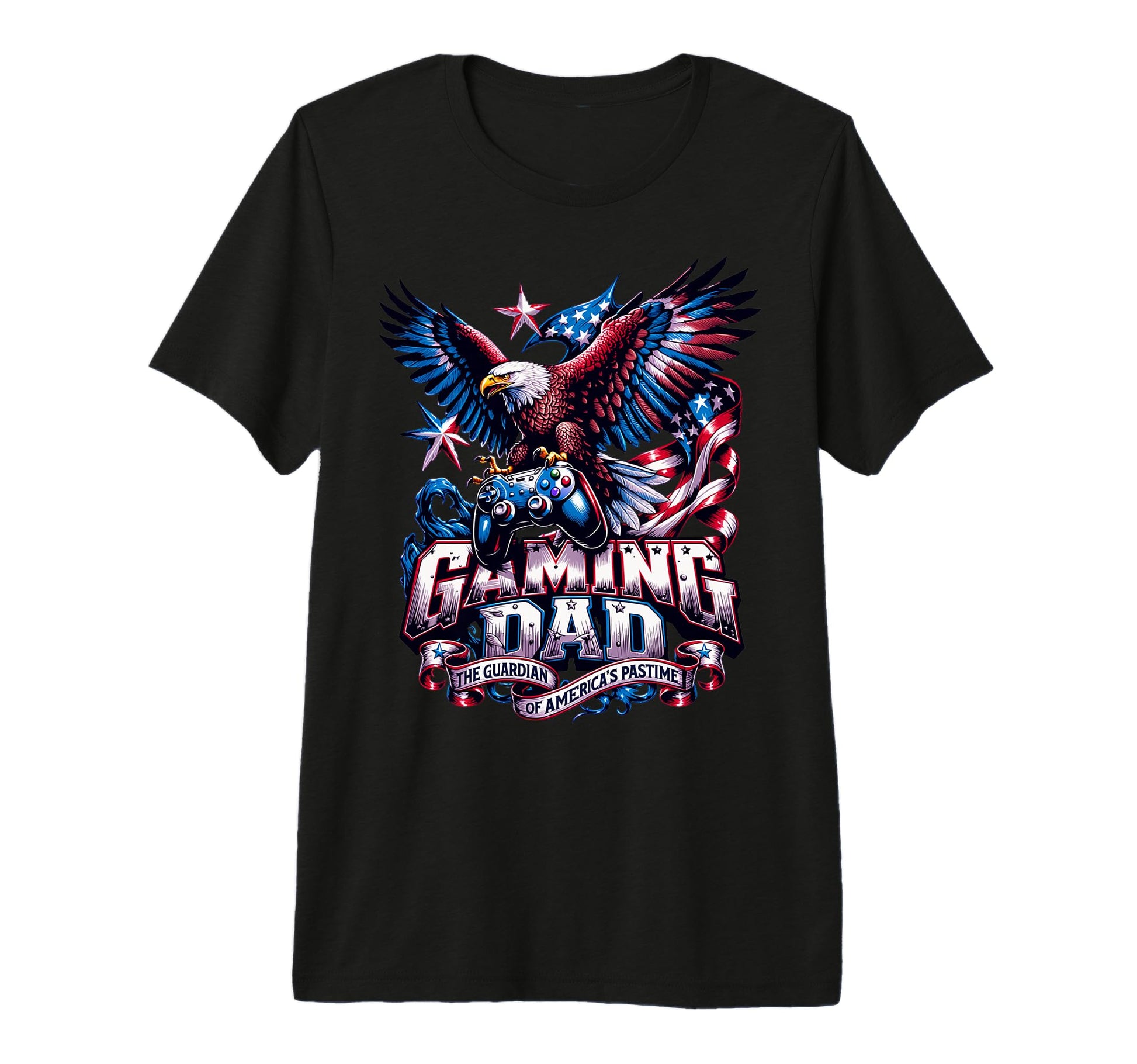 Patriotic Usa Gaming Dad Tri Blend T-Shirt - Aesthetic Graphic for Adults - T-Shirt, Sweatshirt, Hoodie