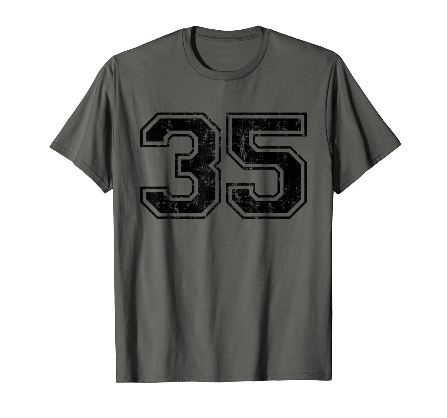 Number 35 Varsity Distressed Sport T-Shirt - Casual Everyday Wear Unisex - T-Shirt, Sweatshirt, Hoodie