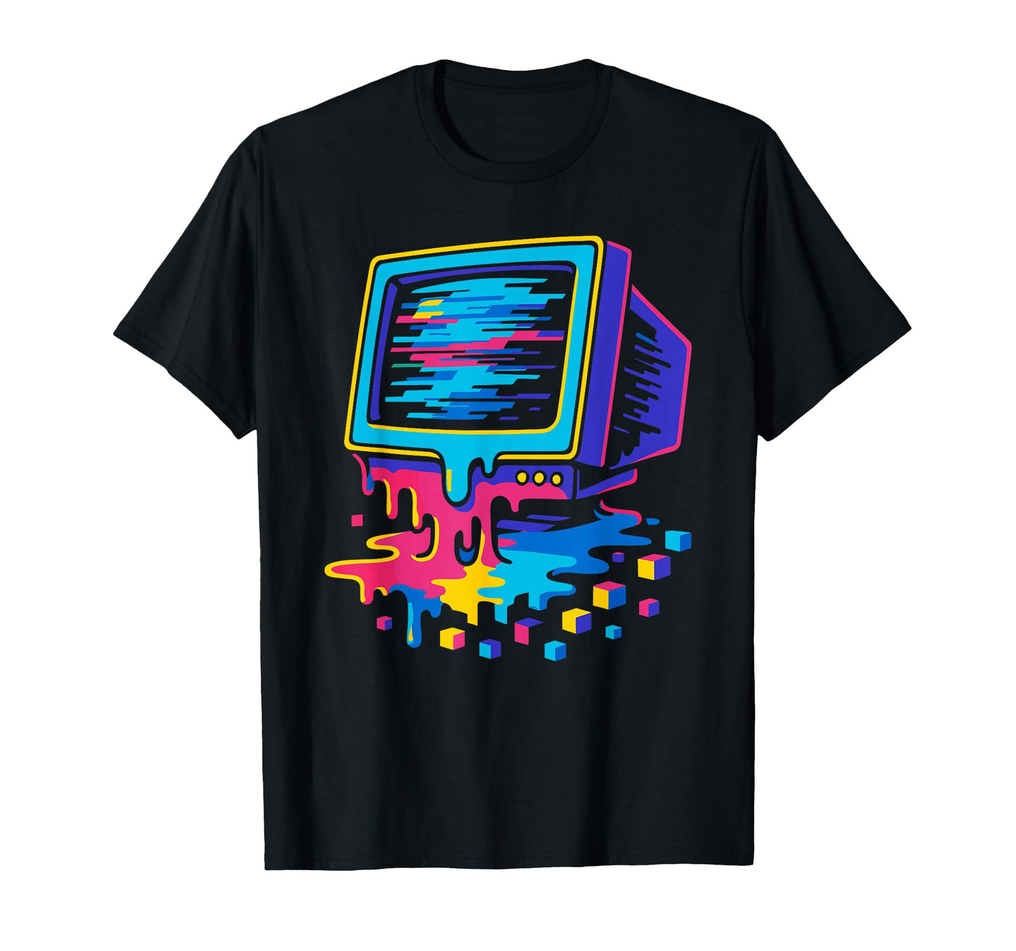 Crt Glitch Art Vaporwave Computer T-Shirt - Custom Art Print for Adults - T-Shirt, Sweatshirt, Hoodie
