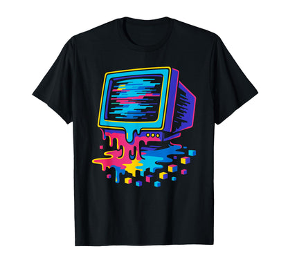 Crt Glitch Art Vaporwave Computer T-Shirt - Custom Art Print for Adults - T-Shirt, Sweatshirt, Hoodie