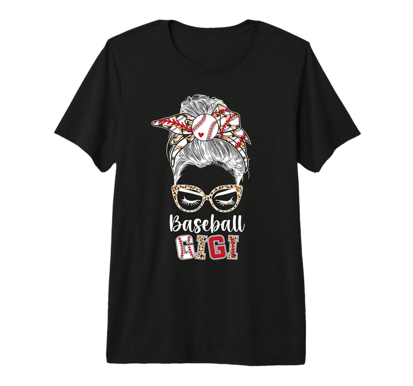 Baseball Gigi Messy Bun Gigi Baseball T-Shirt - Custom Art Print Unisex - T-Shirt, Sweatshirt, Hoodie