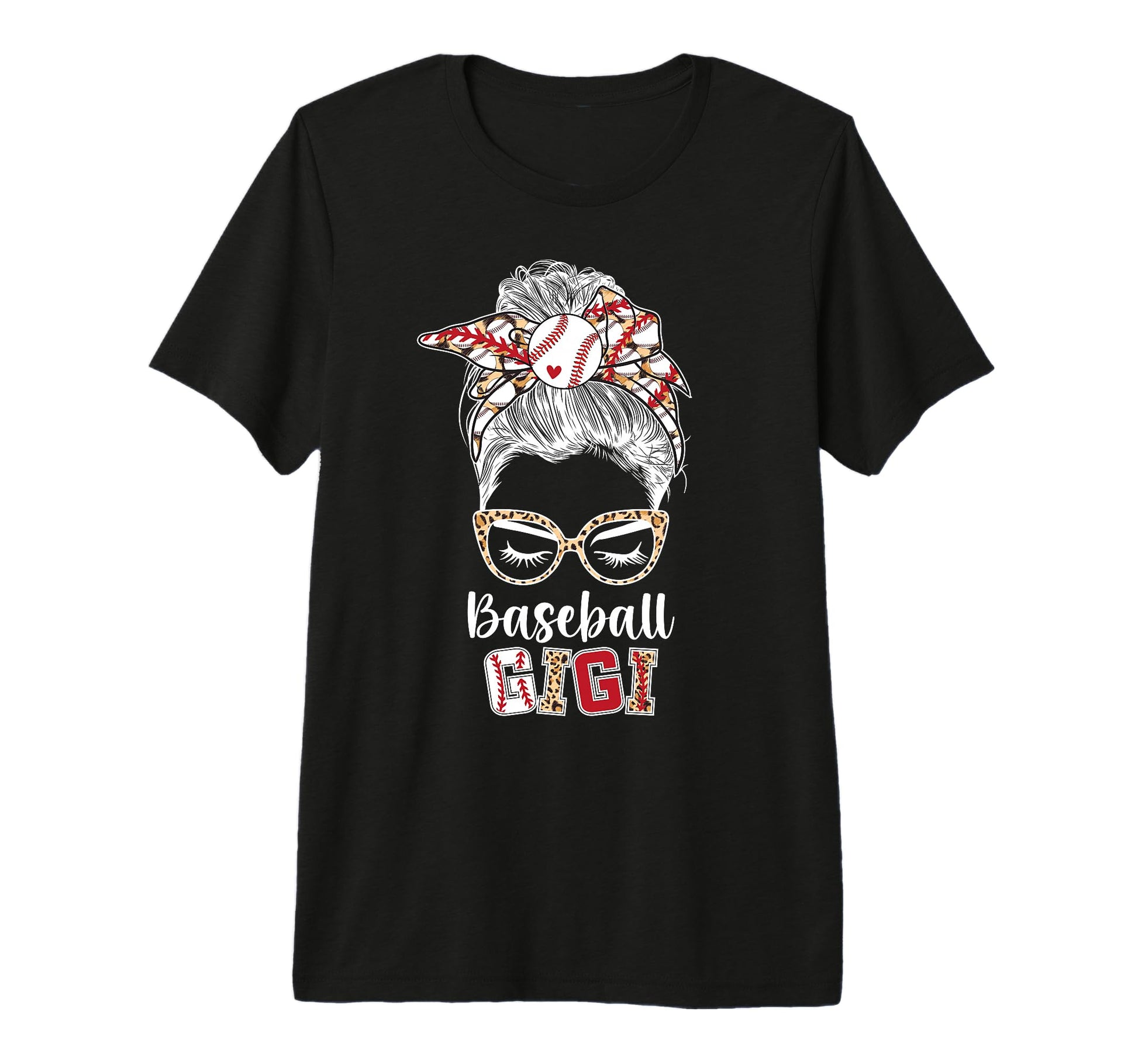 Baseball Gigi Messy Bun Gigi Baseball T-Shirt - Custom Art Print Unisex - T-Shirt, Sweatshirt, Hoodie