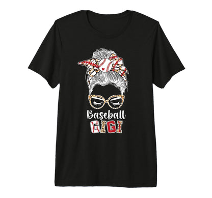 Baseball Gigi Messy Bun Gigi Baseball T-Shirt - Custom Art Print Unisex - T-Shirt, Sweatshirt, Hoodie