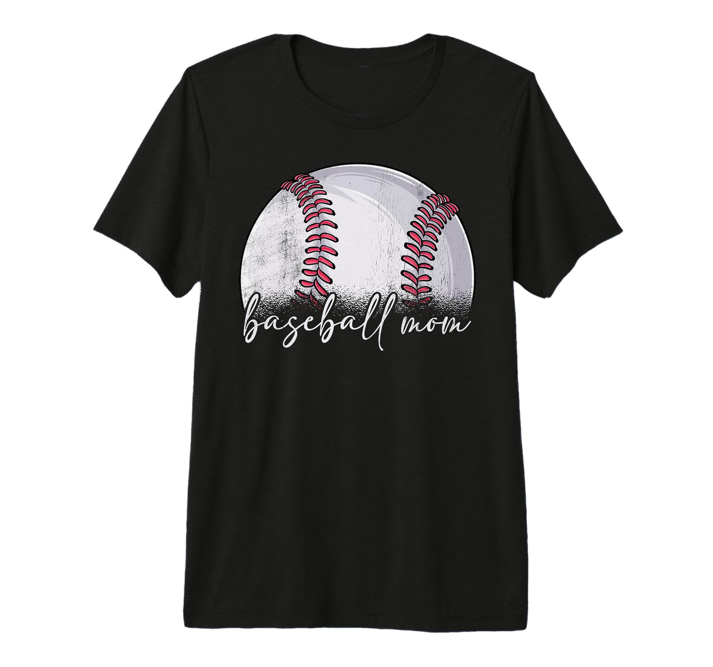 Baseball Mom Mothers Day Distressed T-Shirt - Graphic Print Unisex - T-Shirt, Sweatshirt, Hoodie