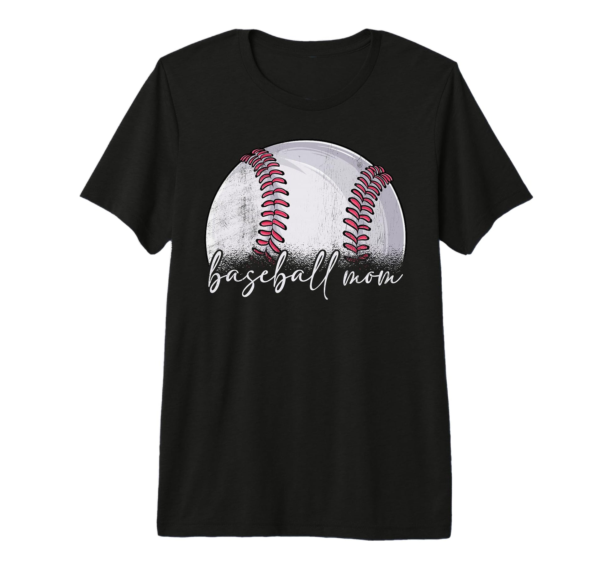 Baseball Mom Mothers Day Distressed T-Shirt - Graphic Print Unisex - T-Shirt, Sweatshirt, Hoodie