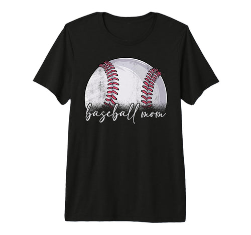 Baseball Mom Mothers Day Distressed T-Shirt - Graphic Print Unisex - T-Shirt, Sweatshirt, Hoodie