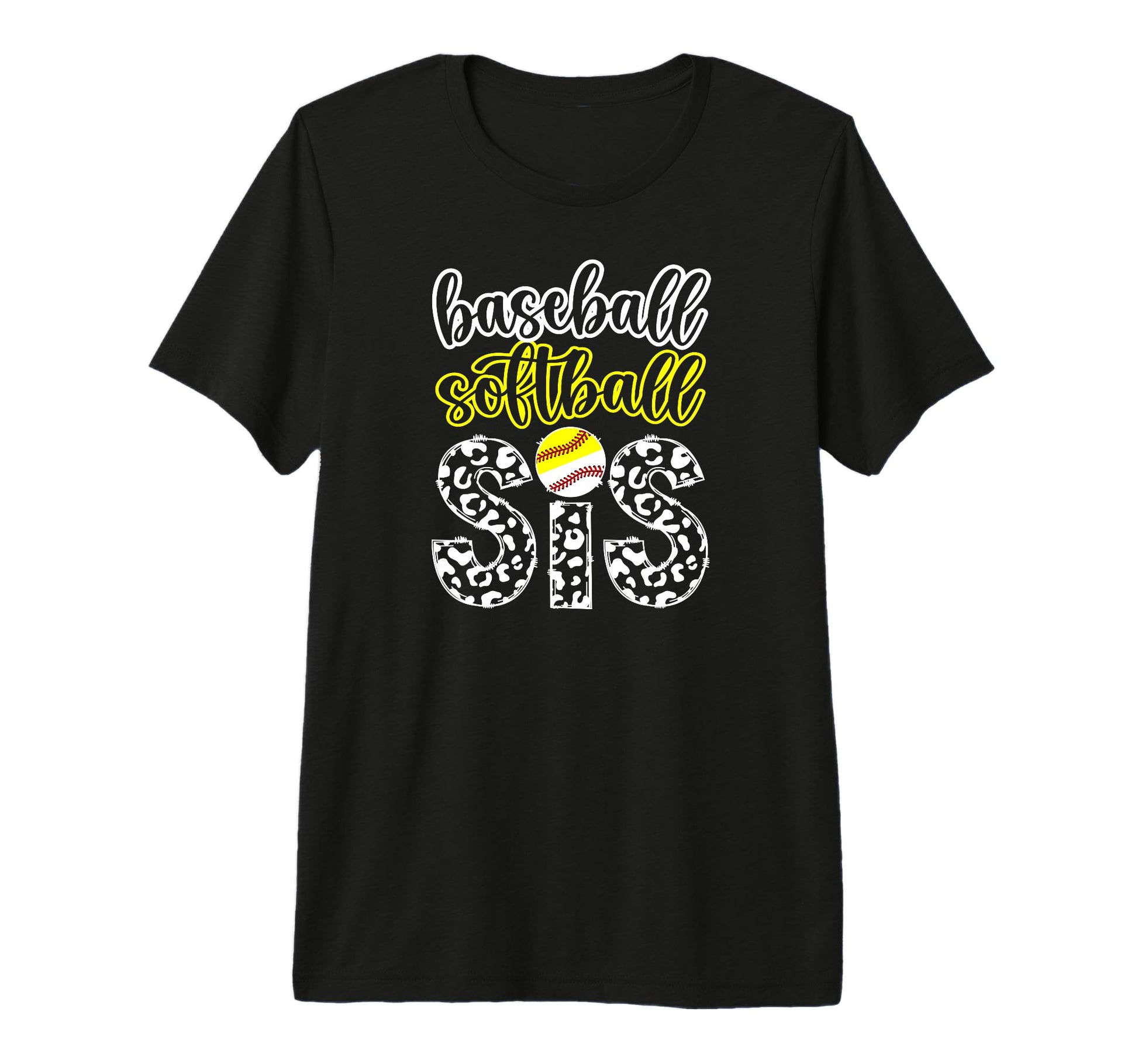 Baseball Softball Sis Leopard T-Shirt - Novelty Apparel for Adults - T-Shirt, Sweatshirt, Hoodie