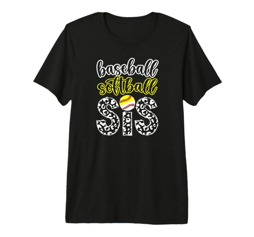 Baseball Softball Sis Leopard T-Shirt - Novelty Apparel for Adults - T-Shirt, Sweatshirt, Hoodie
