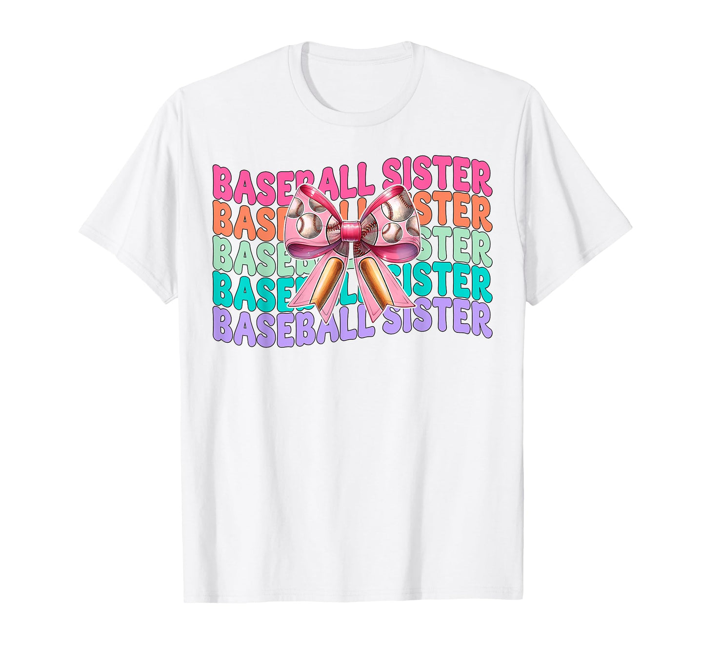Baseball Sister Baseball Coquette Bow T-Shirt - Streetwear Style Men Women - T-Shirt, Sweatshirt, Hoodie