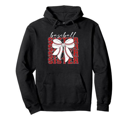 Baseball Sister Coquette Bow Sport Lover Hoodie - Aesthetic Graphic Unisex - T-Shirt, Sweatshirt, Hoodie