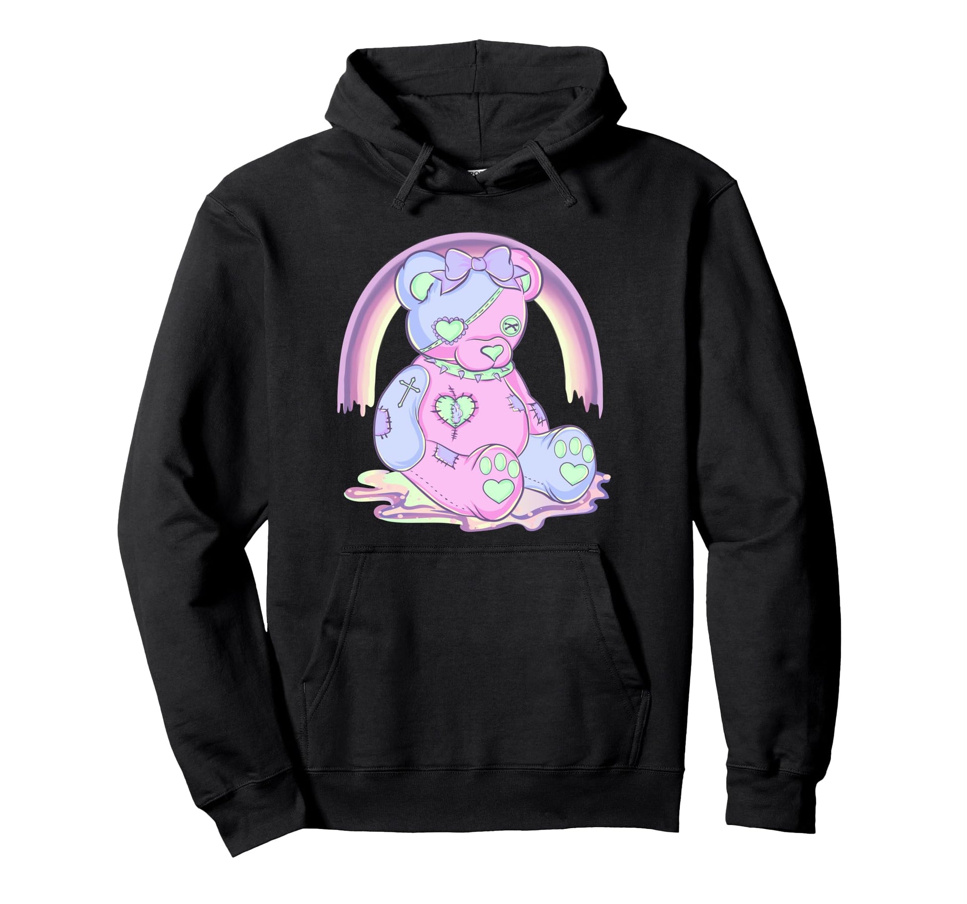 Pastel Goth Teddy Bear Japanese Hoodie - Casual Everyday Wear for Adults - T-Shirt, Sweatshirt, Hoodie