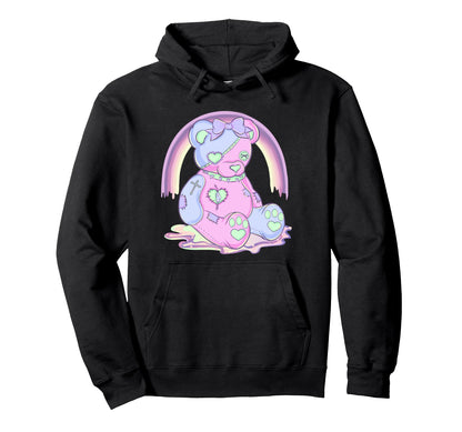 Pastel Goth Teddy Bear Japanese Hoodie - Casual Everyday Wear for Adults - T-Shirt, Sweatshirt, Hoodie