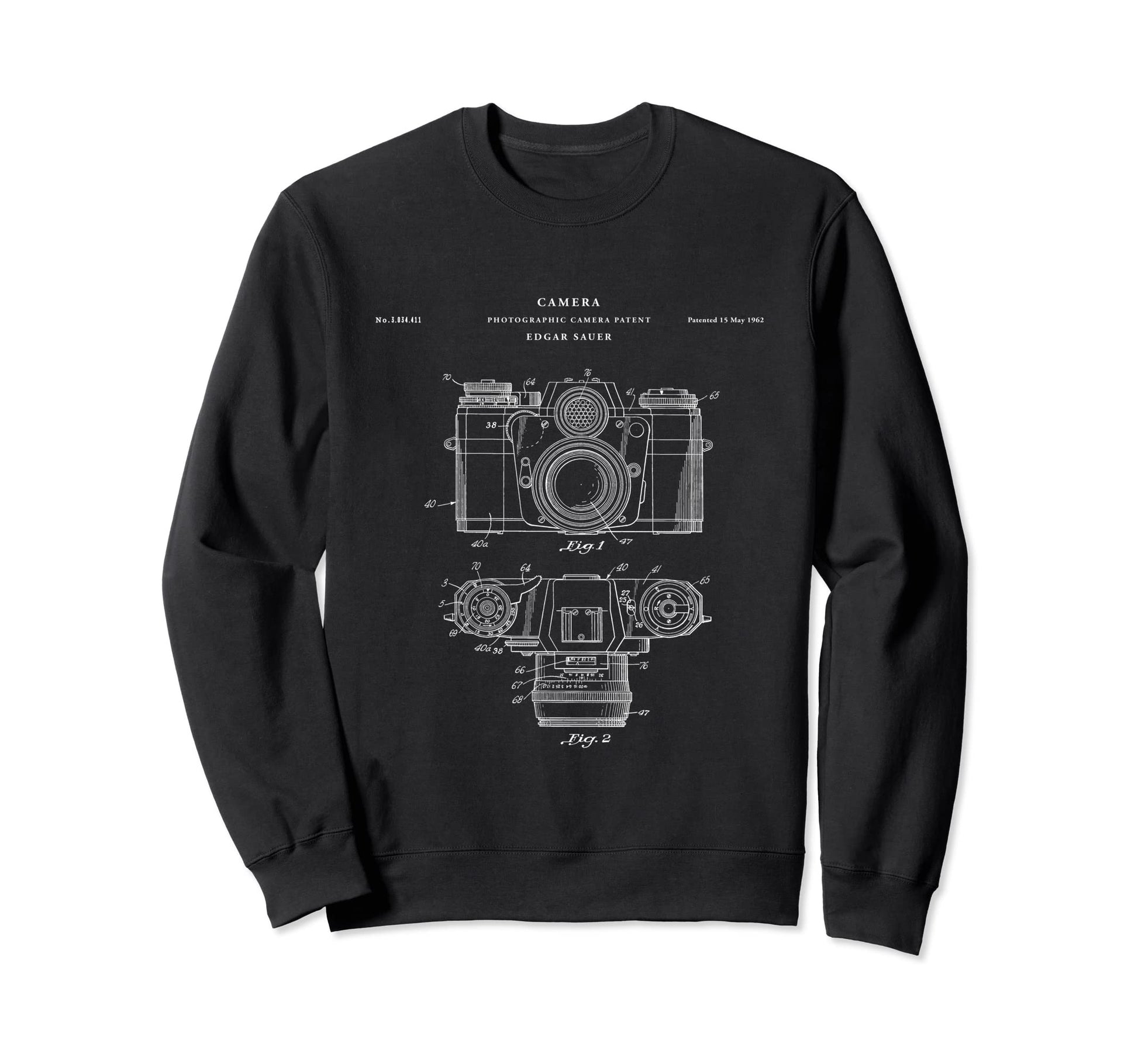 Camera Patent Photographer Gift Sweatshirt - Trendy Graphic for Adults - T-Shirt, Sweatshirt, Hoodie