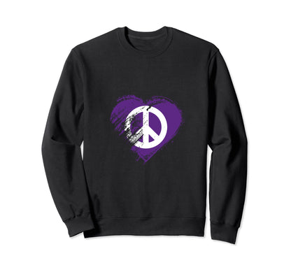 Grungy I Love Peace Heart Flag Sweatshirt - Casual Everyday Wear for Adults - T-Shirt, Sweatshirt, Hoodie