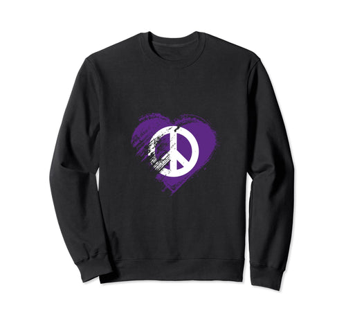 Grungy I Love Peace Heart Flag Sweatshirt - Casual Everyday Wear for Adults - T-Shirt, Sweatshirt, Hoodie