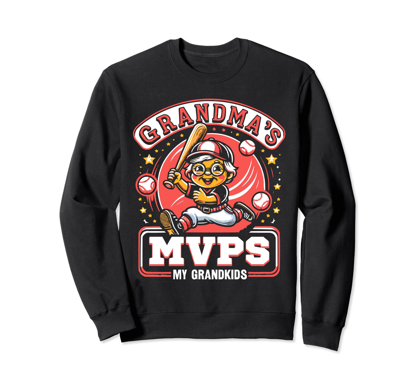 Baseball Grandma Grandmother Sweatshirt - Aesthetic Graphic for Adults - T-Shirt, Sweatshirt, Hoodie