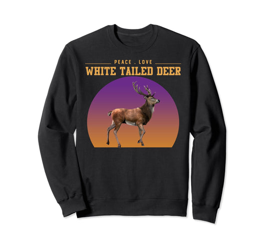 Wild Animal Peace Love White Sweatshirt - Casual Everyday Wear Unisex - T-Shirt, Sweatshirt, Hoodie