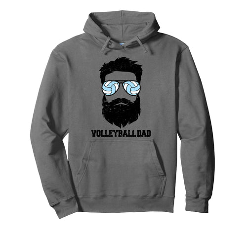 Volleyball Dad Funny Messy Hair Beard Hoodie - Unique Graphic for Adults - T-Shirt, Sweatshirt, Hoodie