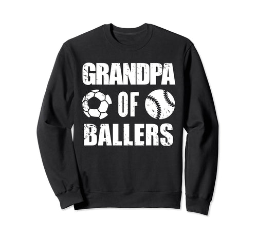 Grandpa Ballers Funny Soccer Sweatshirt - Minimalist Print Men Women - T-Shirt, Sweatshirt, Hoodie