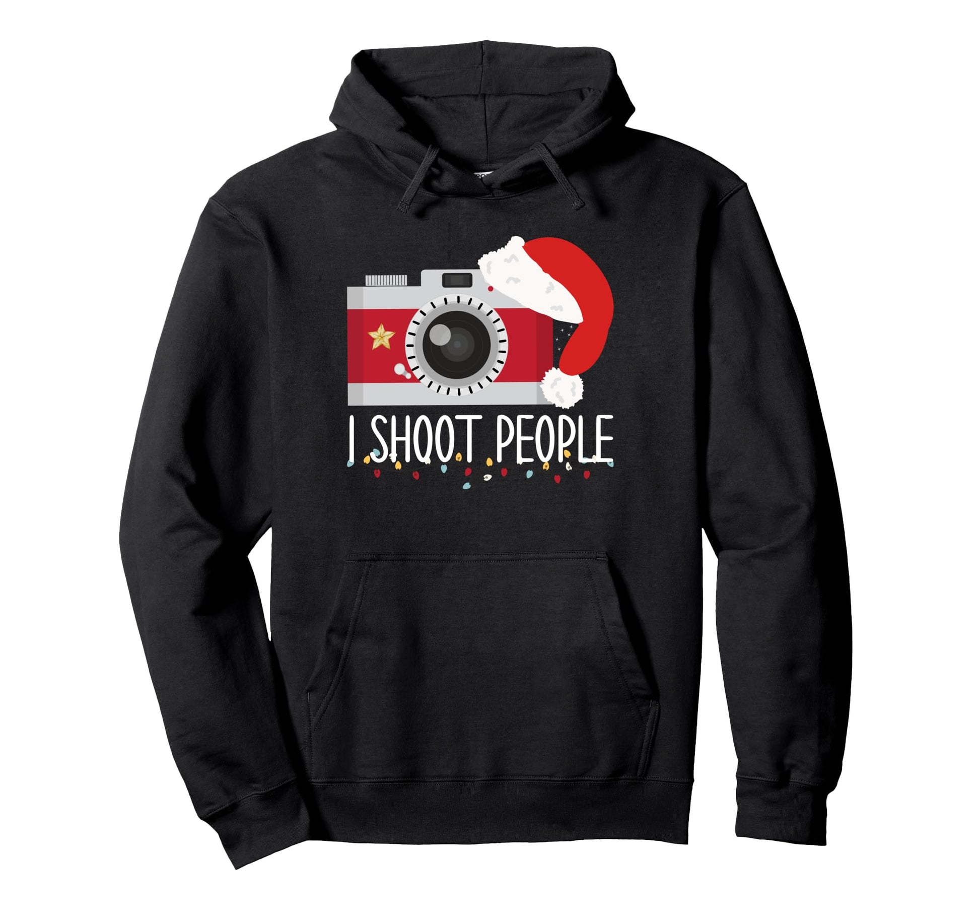 Photographers Funny Lights Santa Hat Hoodie - Fun Novelty Design Men Women - T-Shirt, Sweatshirt, Hoodie