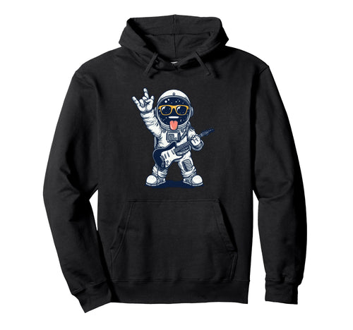 Astronaut Guitar Player Space Theme Hoodie - Aesthetic Graphic Unisex - T-Shirt, Sweatshirt, Hoodie