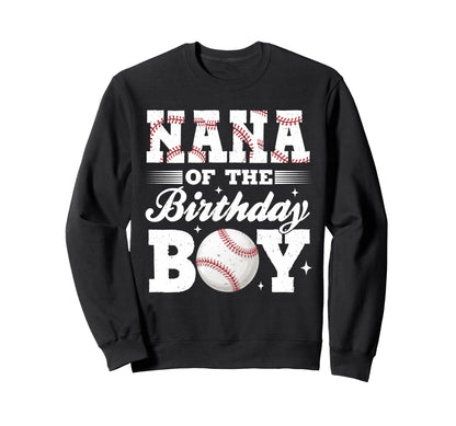 Nana Birthday Baseball Matching Sweatshirt - Minimalist Print Men Women - T-Shirt, Sweatshirt, Hoodie