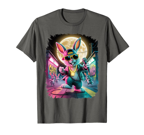 90S Airbrushed Hip Hop Bunny T-Shirt - Custom Art Print for Adults - T-Shirt, Sweatshirt, Hoodie