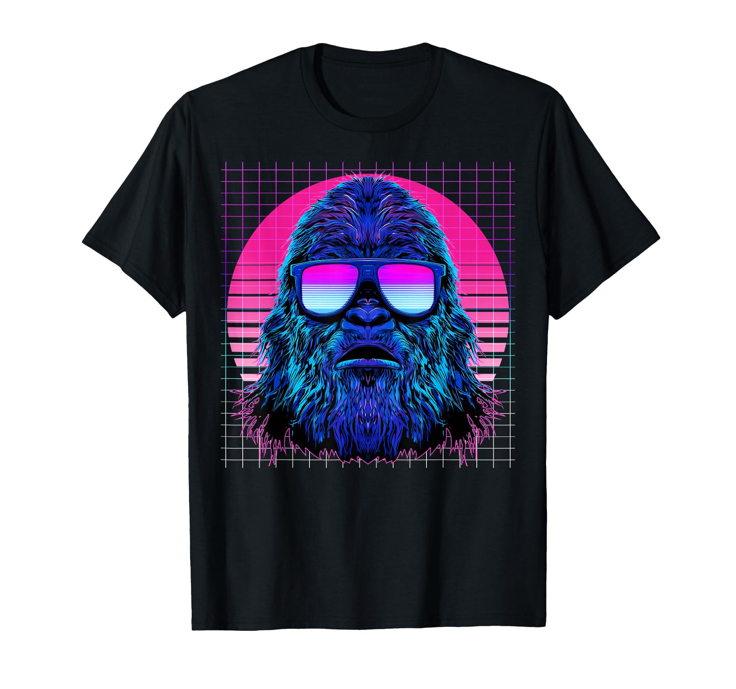 Bigfoot Sunglasses Sasquatch Vaporwave T-Shirt - Novelty Apparel Men Women - T-Shirt, Sweatshirt, Hoodie