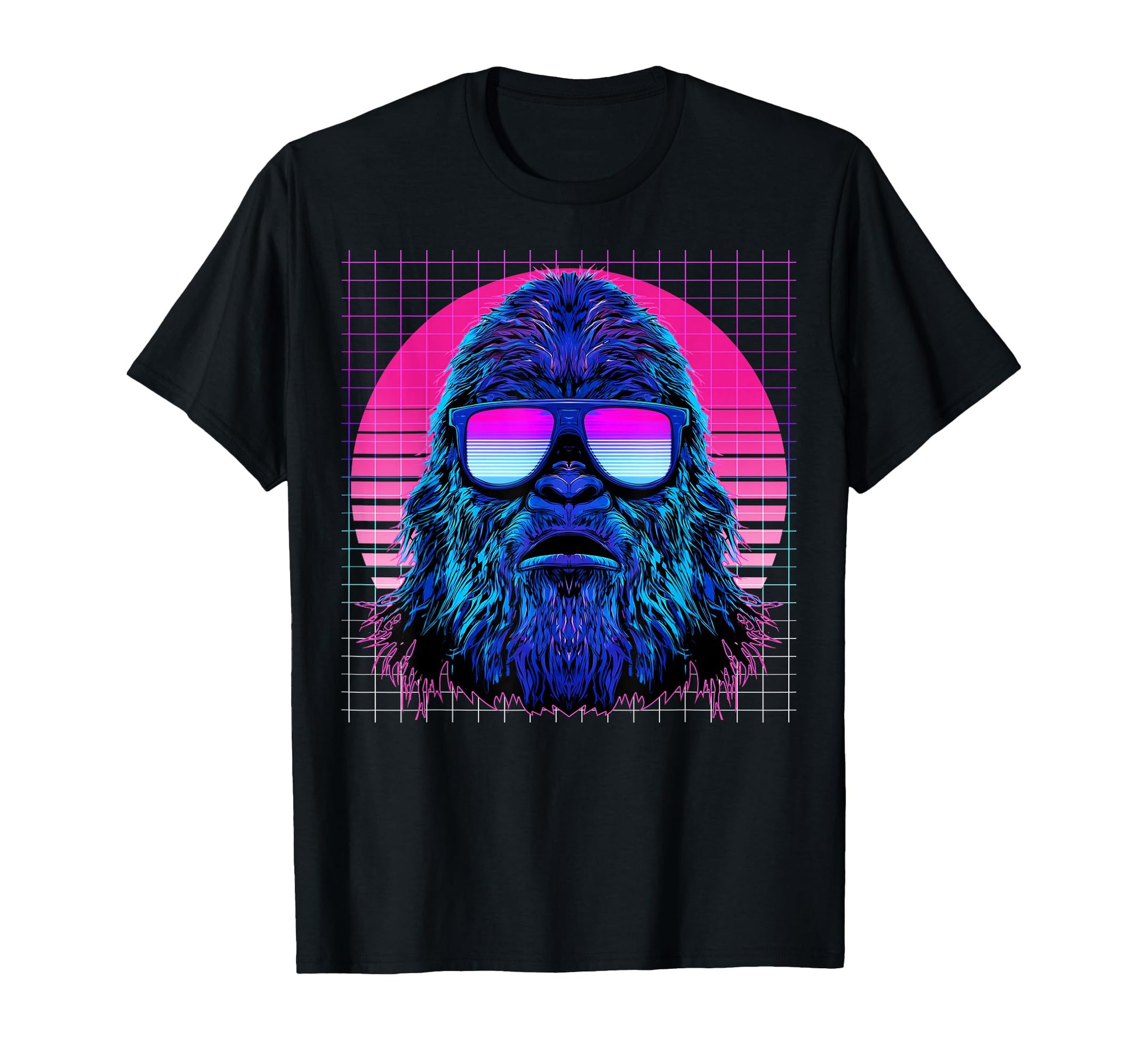 Bigfoot Sunglasses Sasquatch Vaporwave T-Shirt - Novelty Apparel Men Women - T-Shirt, Sweatshirt, Hoodie