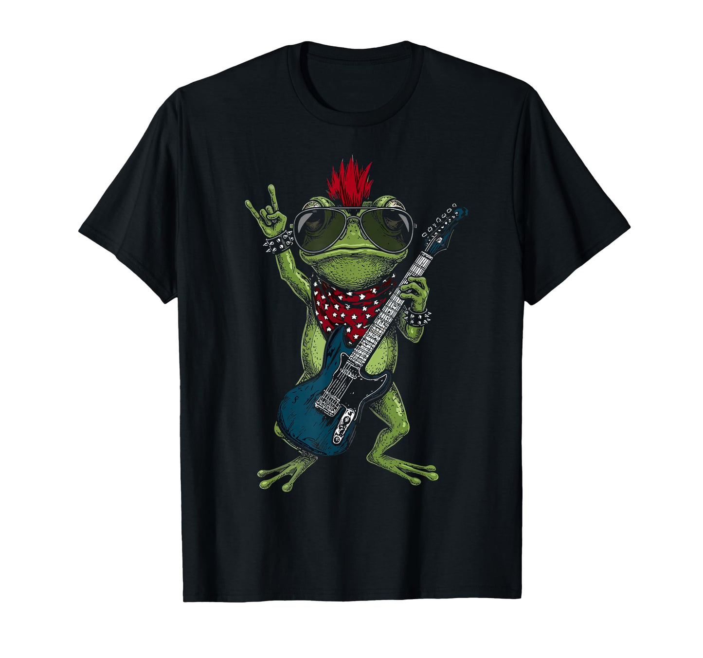 Funny Frog Playing Guitar Usa T-Shirt - Casual Everyday Wear Unisex - T-Shirt, Sweatshirt, Hoodie
