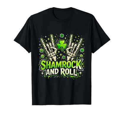 Shamrock And Roll St Patrick Day Rock T-Shirt - Custom Art Print Unisex - T-Shirt, Sweatshirt, Hoodie