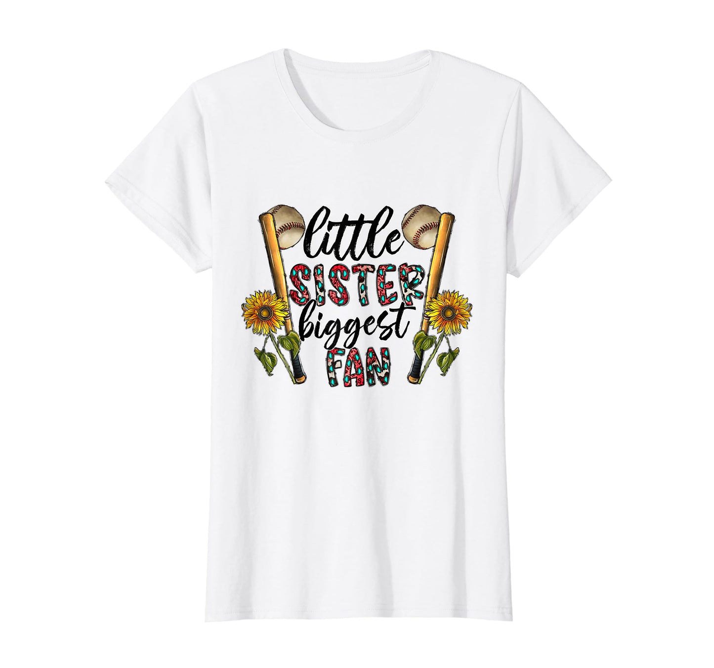 Little Sister Biggest Fan Baseball T-Shirt - Minimalist Print Men Women - T-Shirt, Sweatshirt, Hoodie