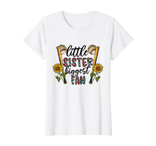 Little Sister Biggest Fan Baseball T-Shirt - Minimalist Print Men Women - T-Shirt, Sweatshirt, Hoodie