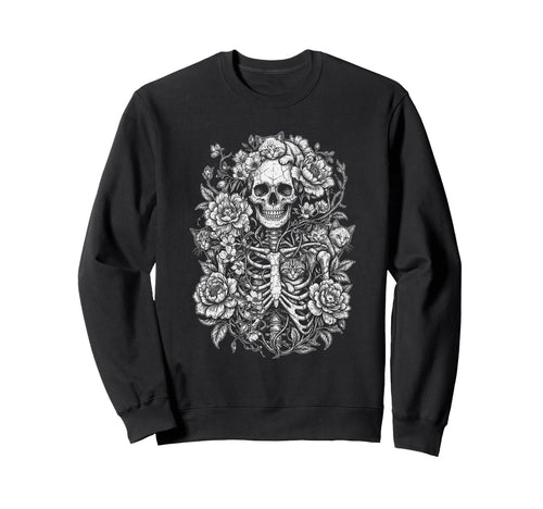 Skull Cat Skeleton Kitty Kitten Sweatshirt - Casual Everyday Wear Unisex - T-Shirt, Sweatshirt, Hoodie