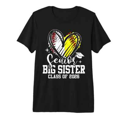 Senior Big Sister Class 2026 T-Shirt - Streetwear Style for Adults - T-Shirt, Sweatshirt, Hoodie