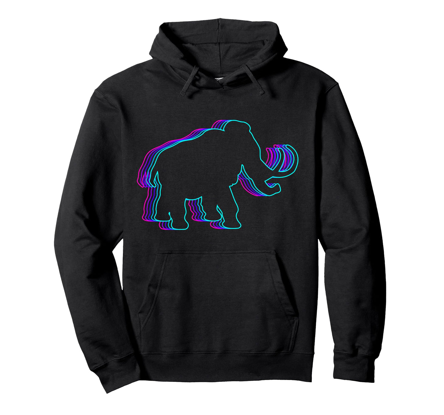 Mammoth Elephant Vaporwave Hoodie - Graphic Print for Adults - T-Shirt, Sweatshirt, Hoodie
