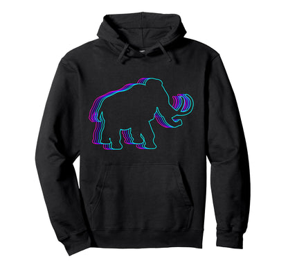 Mammoth Elephant Vaporwave Hoodie - Graphic Print for Adults - T-Shirt, Sweatshirt, Hoodie