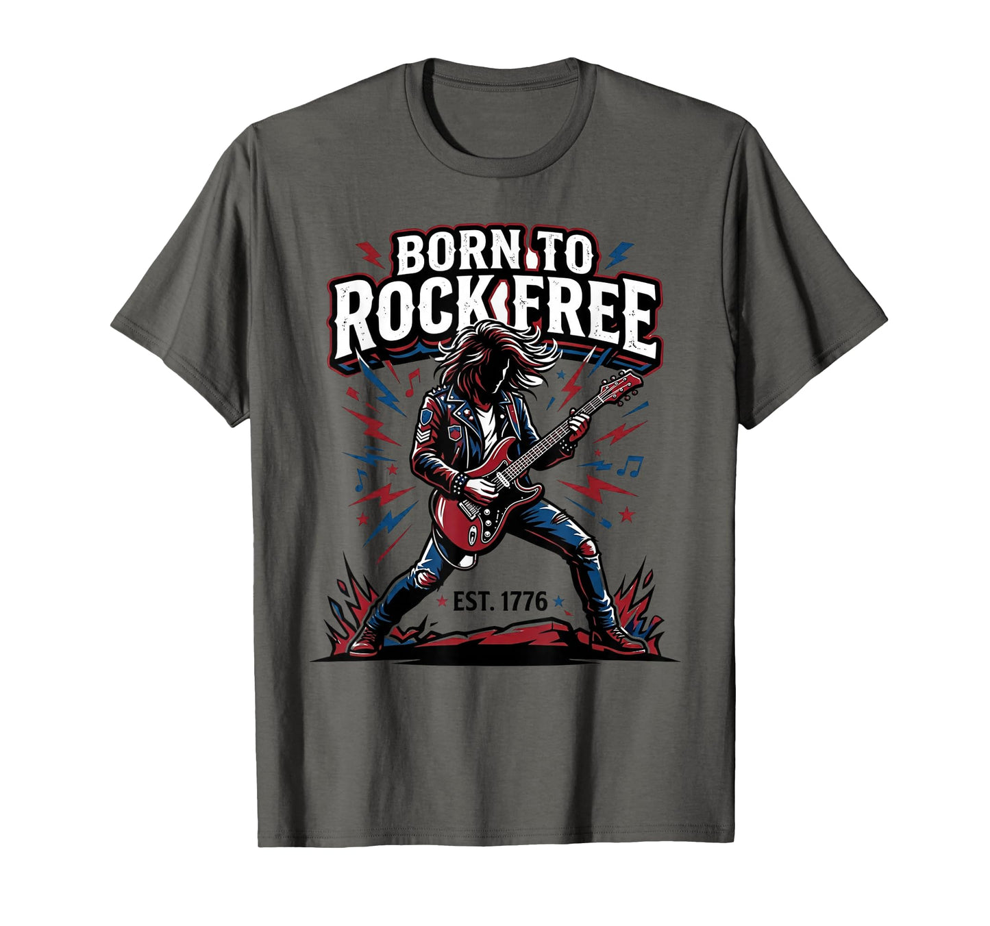 Born To Rock Free Guitar T-Shirt - Aesthetic Graphic for Adults - T-Shirt, Sweatshirt, Hoodie