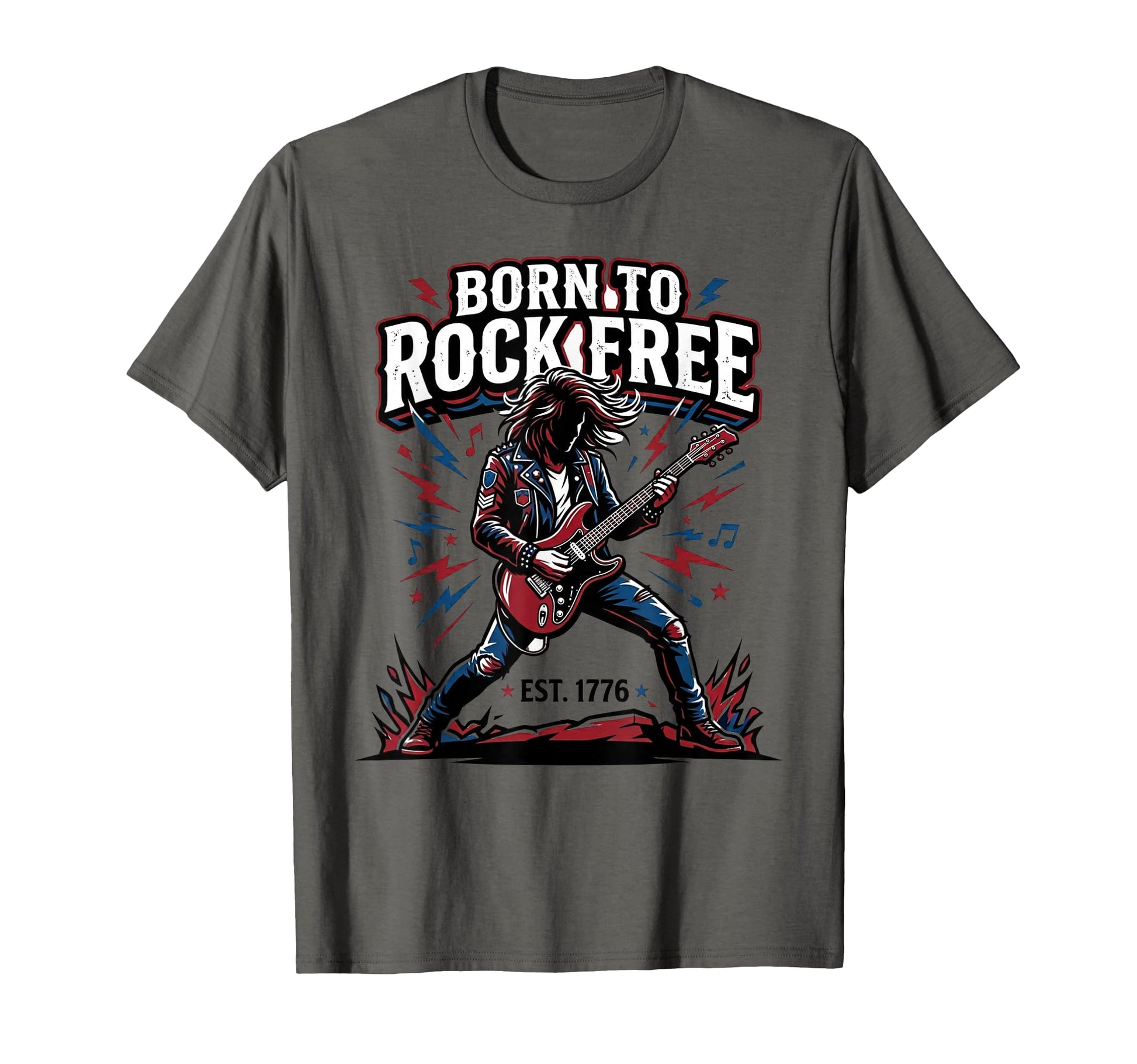 Born To Rock Free Guitar T-Shirt - Aesthetic Graphic for Adults - T-Shirt, Sweatshirt, Hoodie