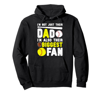 Their Biggest Fan Baseball Softball Hoodie - Minimalist Print for Adults - T-Shirt, Sweatshirt, Hoodie