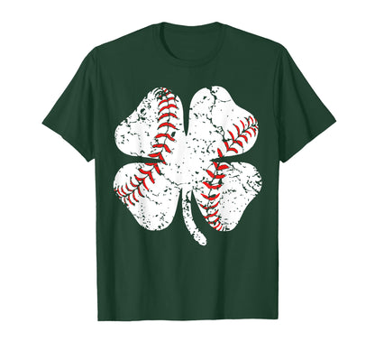 Baseball Shamrock St Patrick Day Teen T-Shirt - Trendy Graphic Unisex - T-Shirt, Sweatshirt, Hoodie