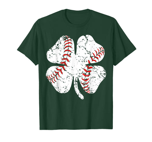 Baseball Shamrock St Patrick Day Teen T-Shirt - Trendy Graphic Unisex - T-Shirt, Sweatshirt, Hoodie