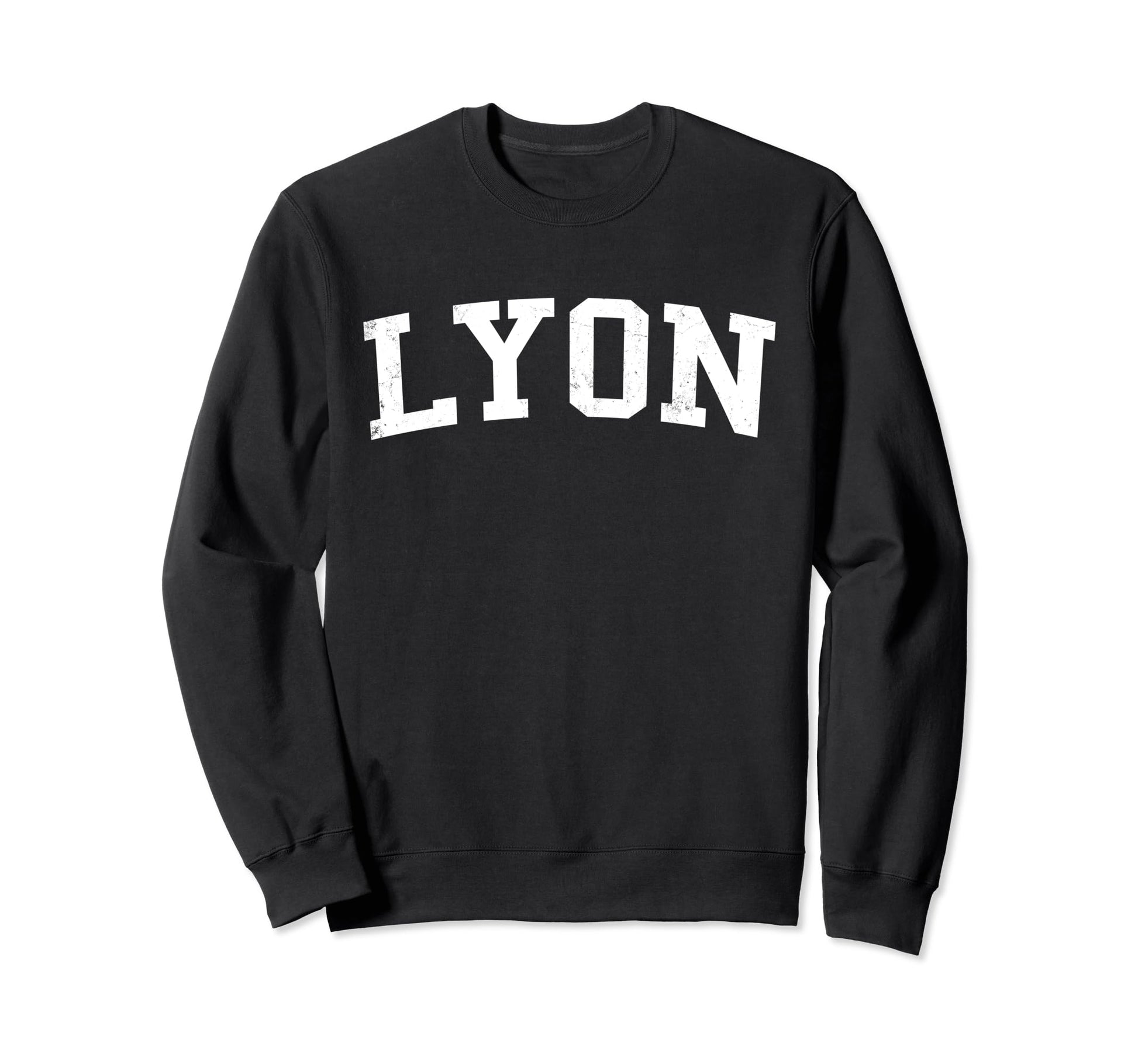 Lyon France Distressed White Sweatshirt - Casual Everyday Wear Men Women - T-Shirt, Sweatshirt, Hoodie
