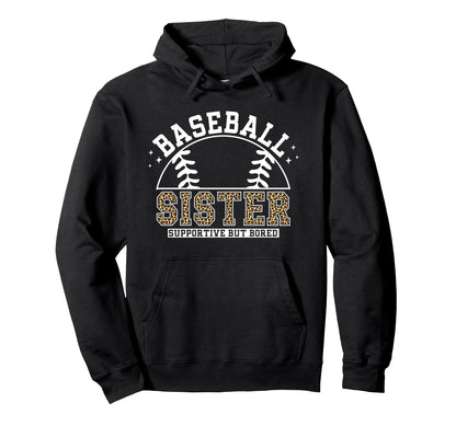 Leopard Baseball Sister Supportive Hoodie - Aesthetic Graphic for Adults - T-Shirt, Sweatshirt, Hoodie