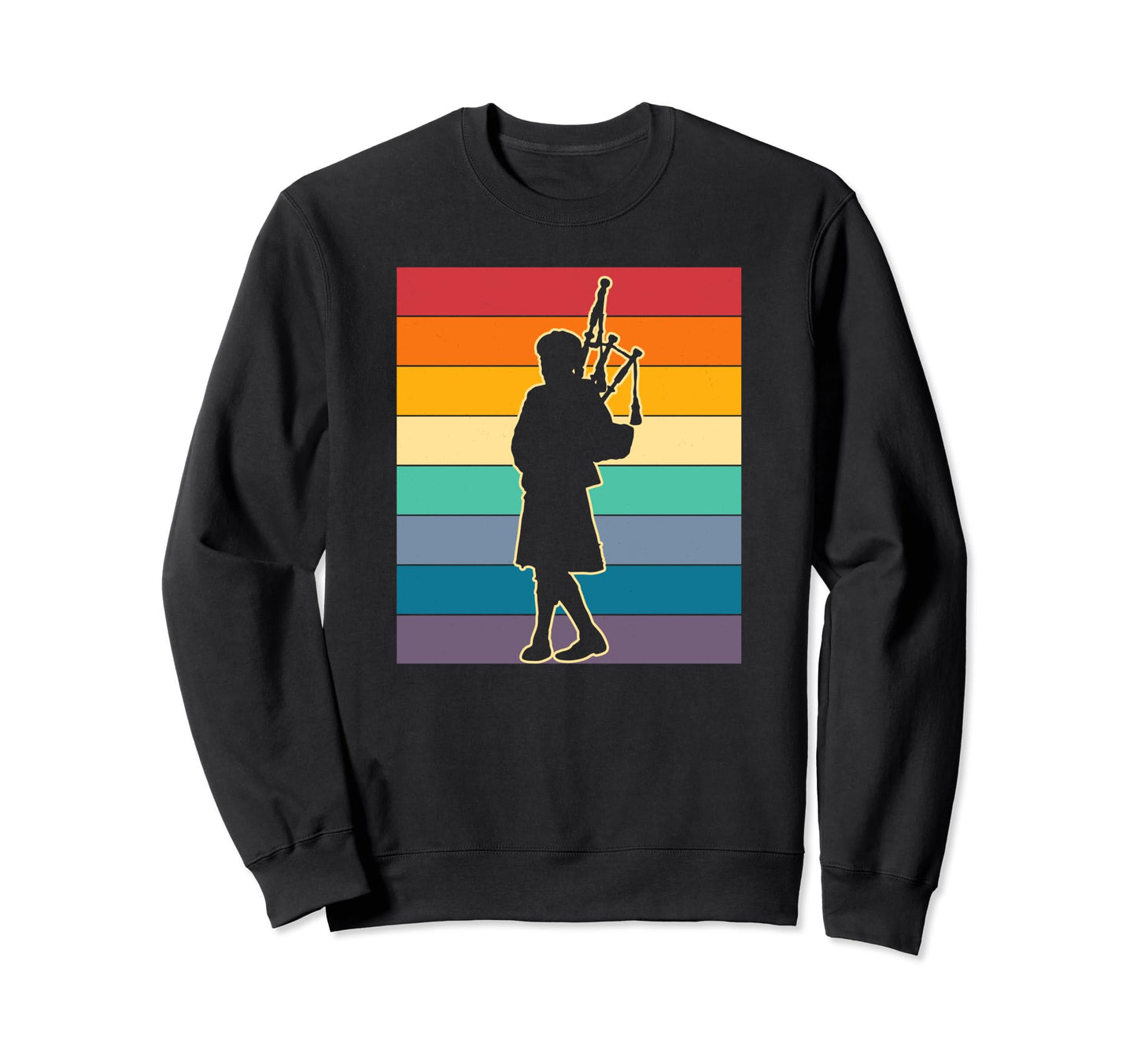 Bagpipes Distressed Rainbow Sweatshirt - Minimalist Print Men Women - T-Shirt, Sweatshirt, Hoodie