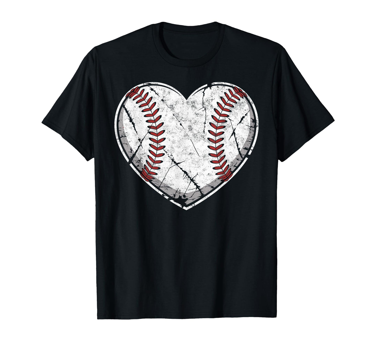 Baseball Ball Heart Player Coach Dad Sport T-Shirt - Graphic Print Unisex - T-Shirt, Sweatshirt, Hoodie