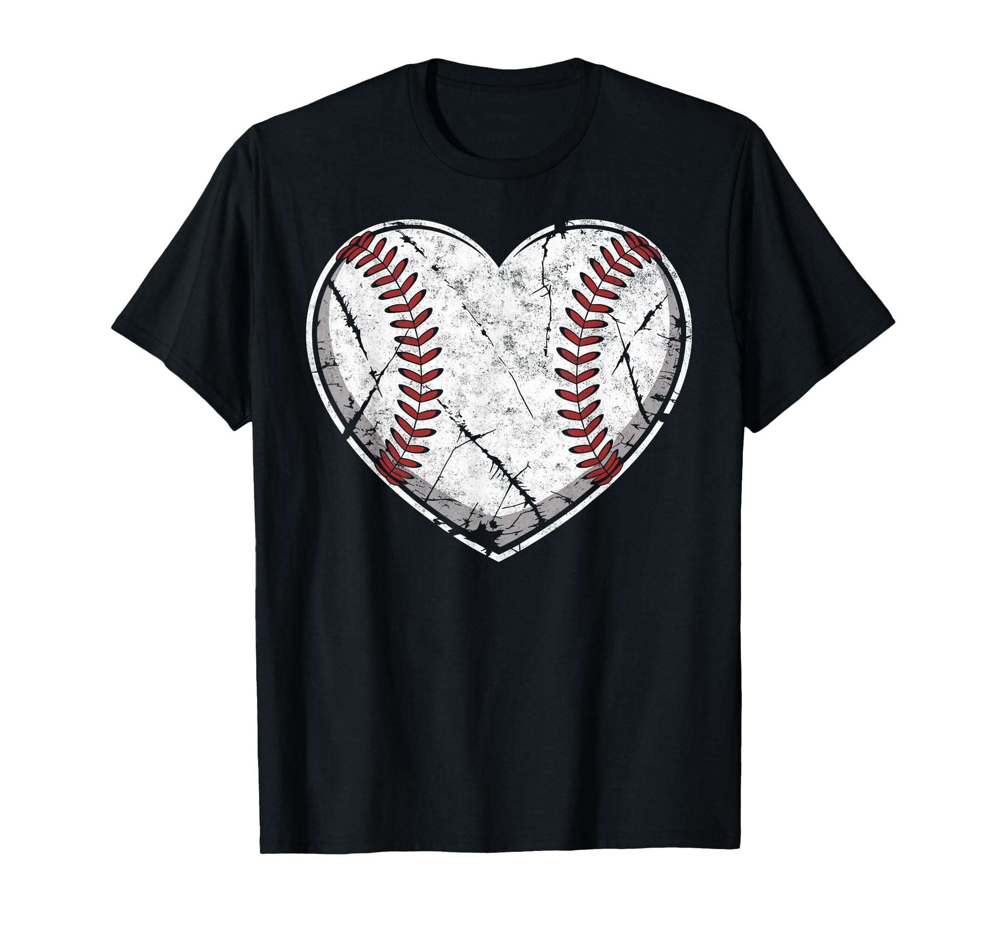 Baseball Ball Heart Player Coach Dad Sport T-Shirt - Graphic Print Unisex - T-Shirt, Sweatshirt, Hoodie
